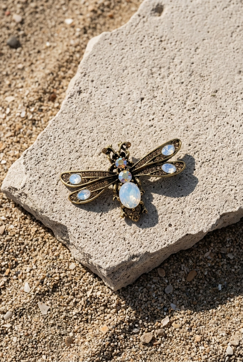 Opal Dragonfly Brooch