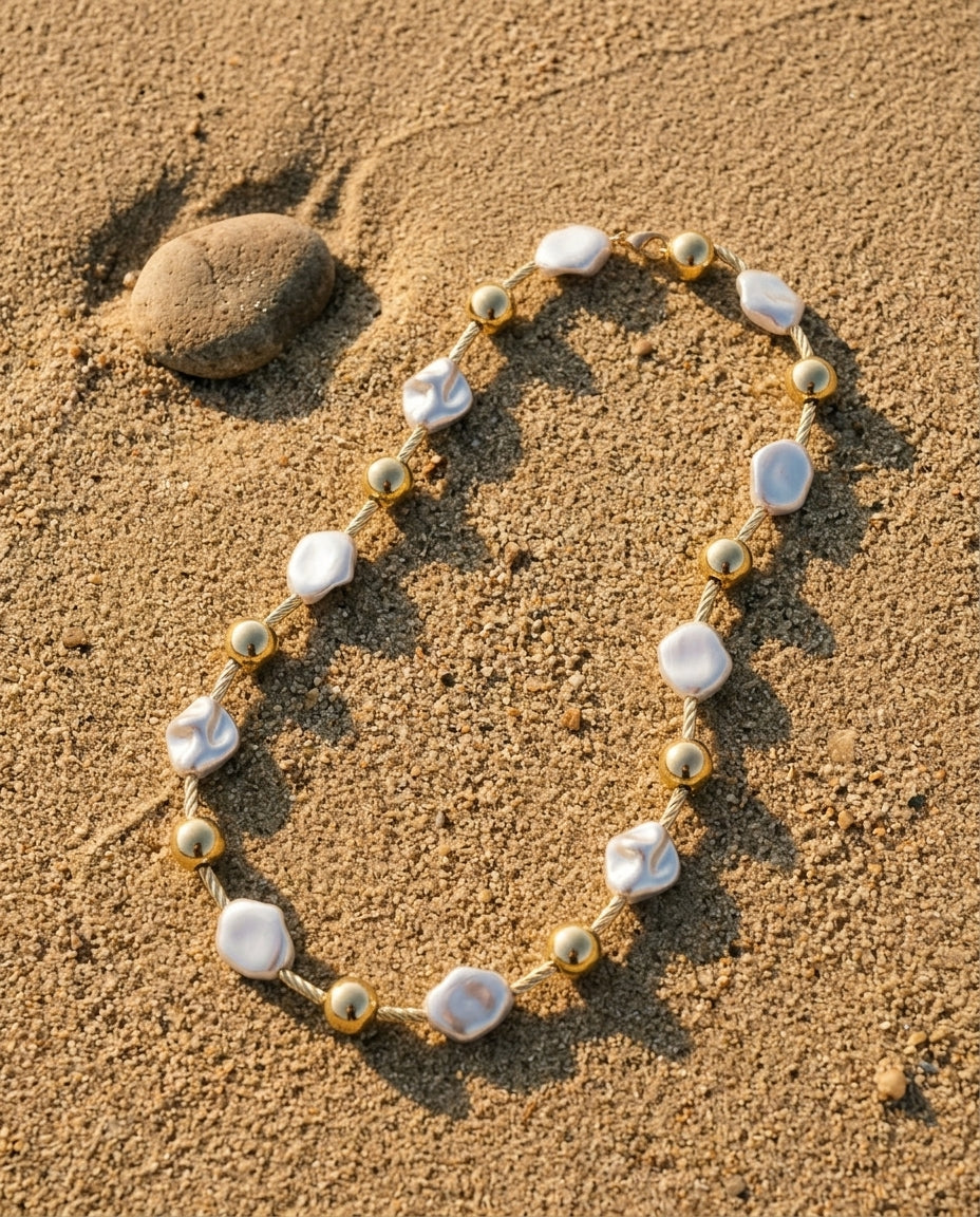 Baroque Petal Pearl Necklace