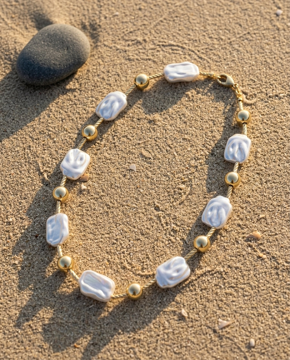 Baroque Tile Pearl Necklace